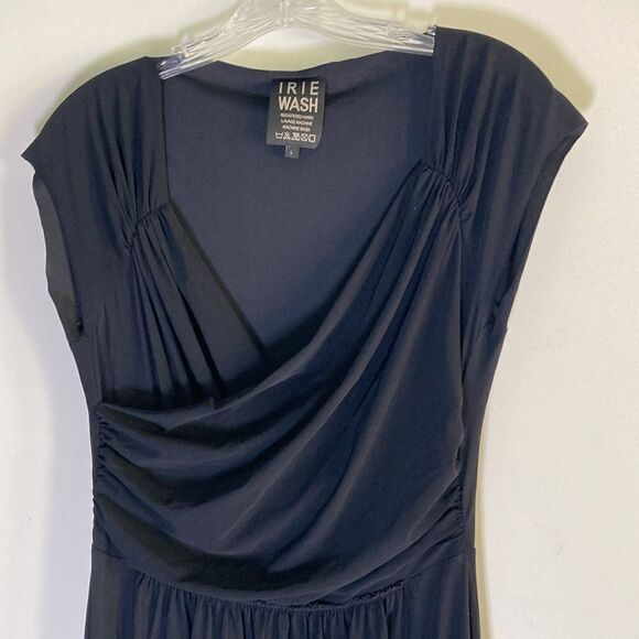 IRIE WASH Women’s Black Jersey Stretch Dress Size L Made in France Fits Size 8 - Picture 7 of 12